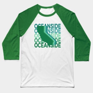Oceanside California Green Repeat Baseball T-Shirt